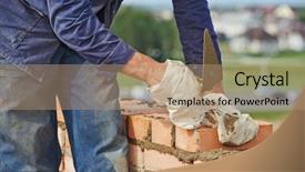  Presentation with construction work - Beautiful slide deck featuring yellow wheat on dark soil backdrop and a wine colored foreground