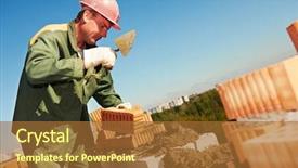  Presentation with construction - Audience pleasing presentation theme consisting of masonry - construction mason worker bricklayer making backdrop and a red colored foreground