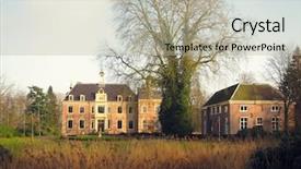  Presentation with medieval - Slide set with masonry bridge - ancient medieval stone fortress autumn background and a  colored foreground