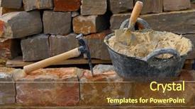  Presentation with stone masonry - Beautiful presentation theme featuring masonry stone wall construction backdrop and a tawny brown colored foreground