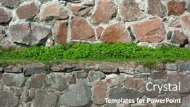  Presentation with stone masonry - Slide deck enhanced with masonry stone wall rock construction pattern texture background and a gray colored foreground