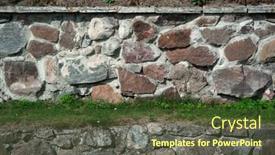  Presentation with stone masonry - Slide set consisting of masonry stone wall rock construction pattern texture background and a tawny brown colored foreground