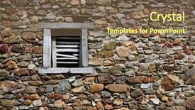  Presentation with stone masonry - Presentation theme having masonry stone walls house in navarra pyrenees spain background and a tawny brown colored foreground