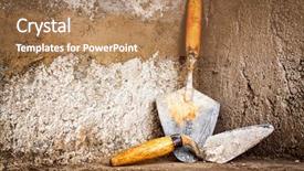  Presentation with masonry - Cool new theme with masonry trowel on an unfinished backdrop and a coral colored foreground