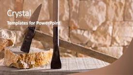  Presentation with tools - Cool new slides with masonry work in a contruction backdrop and a coral colored foreground