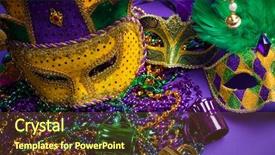  Presentation with venetian mask mardi gras - Presentation theme consisting of festive grouping of mardi gras background and a tawny brown colored foreground