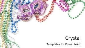  Presentation with mardi gras - Amazing theme having mardi gras mask and beads backdrop and a white colored foreground