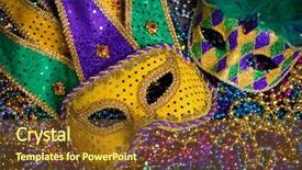  Presentation with venetian mask mardi gras - Presentation with disguise on a dark background background and a tawny brown colored foreground