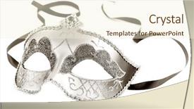  Presentation with carnival - Presentation theme enhanced with masquerade christmas - sepia toned carnival mask background and a cream colored foreground