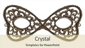  Presentation with masquerade mask - Cool new PPT layouts with masquerade eye mask made backdrop and a lemonade colored foreground