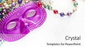  Presentation with masquerade mask - PPT layouts with masquerade mask on beads background and a white colored foreground