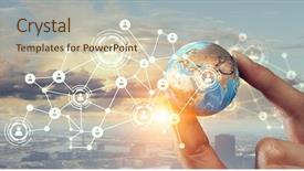  Presentation with mass media - Beautiful slide set featuring mass communication - media worldwide technology concept mixed backdrop and a soft green colored foreground