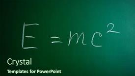  Presentation with mass - PPT theme enhanced with mass-energy-equivalence-formula background and a forest green colored foreground