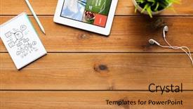  Presentation with mass media business technology internet - Theme with mass media business and technology background and a gold colored foreground