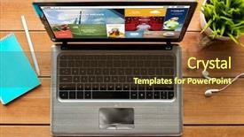  Presentation with mass media business technology internet - Colorful PPT theme enhanced with mass media education business backdrop and a tawny brown colored foreground