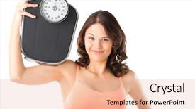  Presentation with weight loss woman showing - Presentation theme having mass shooting - diet and weight - young background and a lemonade colored foreground