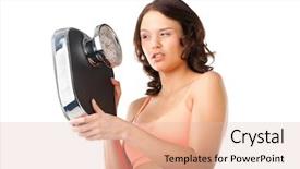  Presentation with weight loss woman showing - PPT layouts enhanced with mass shooting - diet and weight young woman background and a lemonade colored foreground