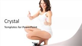  Presentation with weight - Theme featuring mass shooting - diet and weight young woman background and a sky blue colored foreground