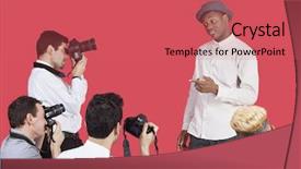  Presentation with actor - Cool new slide set with mass shooting - paparazzi taking photographs of male backdrop and a red colored foreground