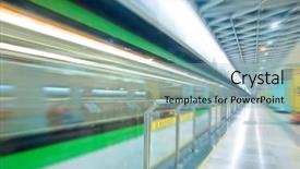  Presentation with speed - Presentation featuring vehicle tracking system - high speed subway train background and a light gray colored foreground