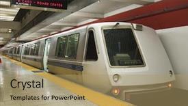  Presentation with metro rail - Presentation theme having metro rail - subway from the front background and a coral colored foreground