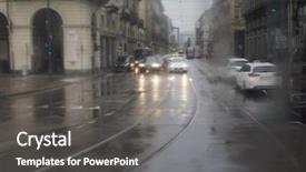  Presentation with public transport - Slides with mass transportation - car and public transport traffic background and a  colored foreground