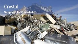  Presentation with recycle - Slide deck featuring mass wasting - scrap recycle ecological factory waste background and a ocean colored foreground
