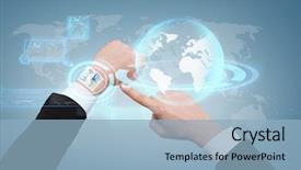  Presentation with time wasting - Audience pleasing presentation theme consisting of mass wasting - time business and new technology backdrop and a light blue colored foreground