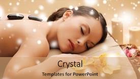  Presentation with spa concept - Colorful presentation theme enhanced with bearded man in various poses elements of style backdrop and a gray colored foreground