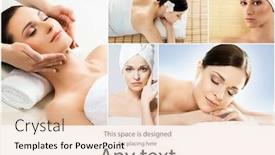  Presentation with massage therapy - Slide set with massage-and-healing-collection-women background and a lemonade colored foreground