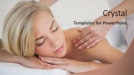  Presentation with fair - Presentation theme featuring massage at the health background and a soft green colored foreground