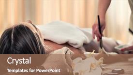  Presentation with anti aging - Amazing PPT layouts having massage bed during asian anti backdrop and a coral colored foreground