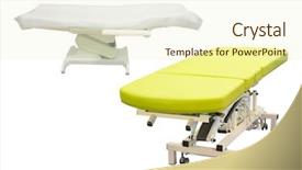  Presentation with beauty salon - Presentation theme having massage bed in a beauty background and a  colored foreground