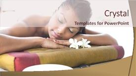  Presentation with massage therapy - Presentation design having massage bed with orchid background and a  colored foreground