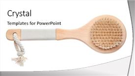  Presentation with brush - Beautiful presentation featuring massage brush isolated on white backdrop and a  colored foreground