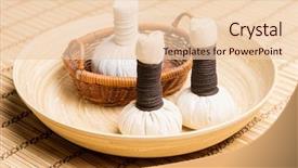  Presentation with spa concept - Slide deck consisting of massage bundles on a plate background and a  colored foreground