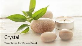  Presentation with spa - Audience pleasing PPT layouts consisting of massage candle - spa still life with pebbles backdrop and a lemonade colored foreground