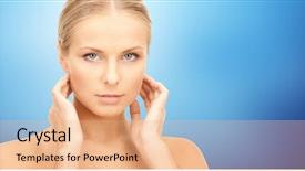  Presentation with health care - Theme consisting of massage face - beauty people and health care background and a  colored foreground