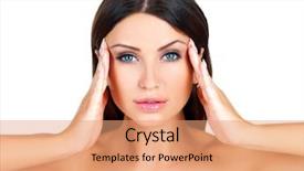 Presentation with beauty - Beautiful slide deck featuring massage face - head and shoulders beauty portrait backdrop and a coral colored foreground