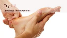  Presentation with foot massage - PPT theme having massage foot female close-up background and a lemonade colored foreground