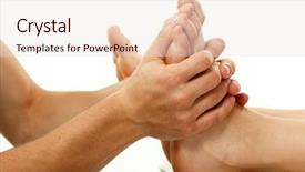  Presentation with foot massage - Theme having massage foot female close-up background and a lemonade colored foreground