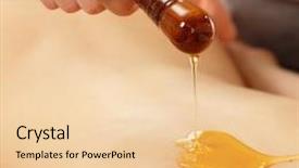  Presentation with honey - Beautiful presentation theme featuring massage honey woman young backdrop and a lemonade colored foreground