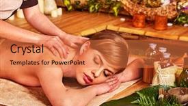  Presentation with water life - Presentation theme consisting of massage in beauty spa still background and a coral colored foreground