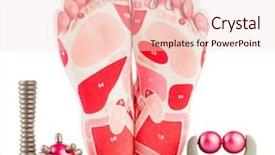  Presentation with foot massage - PPT layouts with massage of leg health background and a  colored foreground