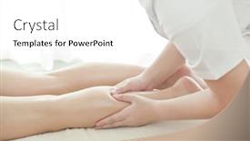  Presentation with foot massage - Presentation having massage of the foot background and a white colored foreground