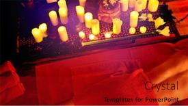  Presentation with massage therapy - Presentation theme with massage of woman in spa salon girl on candles flare glow violet background in therapy room top view of luxary interior in oriental therapy salon close up of back body part and stack towels background and a crimson colored foreground