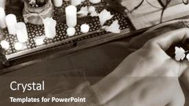  Presentation with massage therapy - Audience pleasing PPT theme consisting of massage of woman in spa backdrop and a tawny brown colored foreground