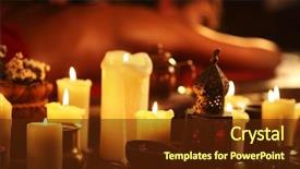  Presentation with spa salon - Slides consisting of massage of woman in spa background and a tawny brown colored foreground