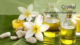  Presentation with occupational health safety yellow - Audience pleasing slide deck consisting of massage oil on wet banana backdrop and a mint green colored foreground