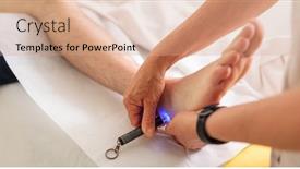  Presentation with body - Beautiful presentation theme featuring massage-procedure-neck-and-whole backdrop and a coral colored foreground